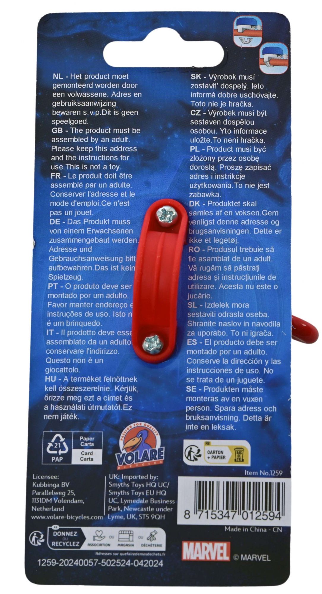 Avengers Fietsbel – Jongens – Rood