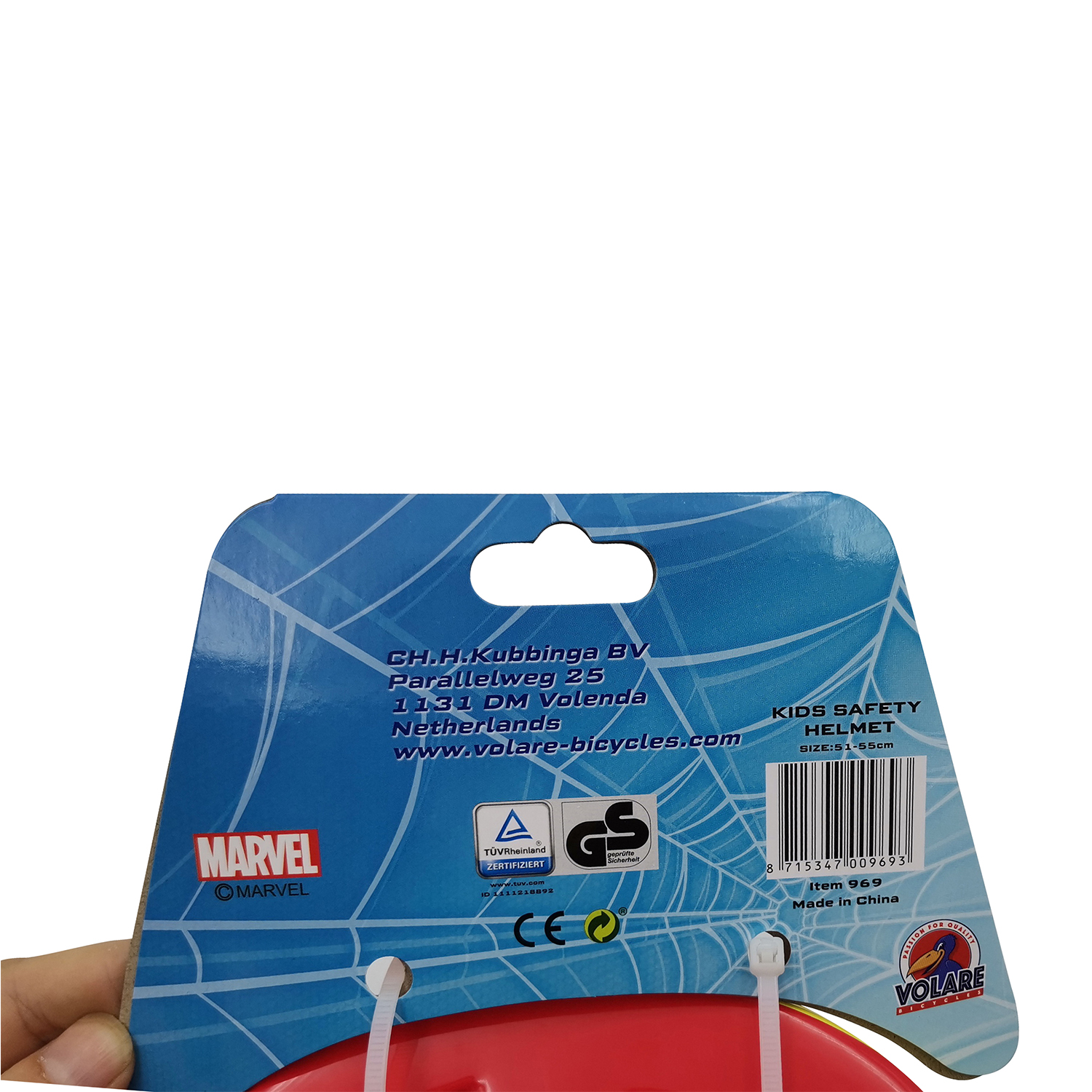Marvel Spiderman Fietshelm – Blauw Rood – 51 – 55 cm