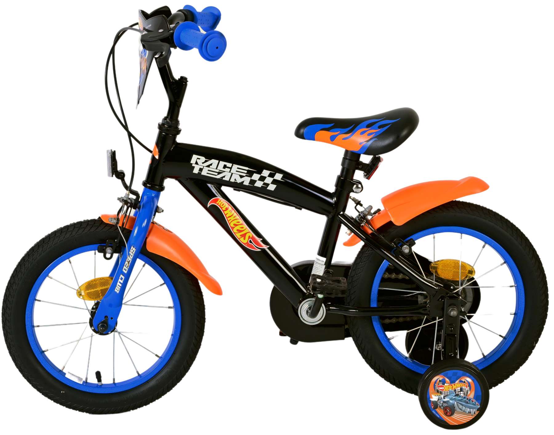 Hot Wheels Kinderfiets – Jongens – 14 inch – Zwart Oranje Blauw