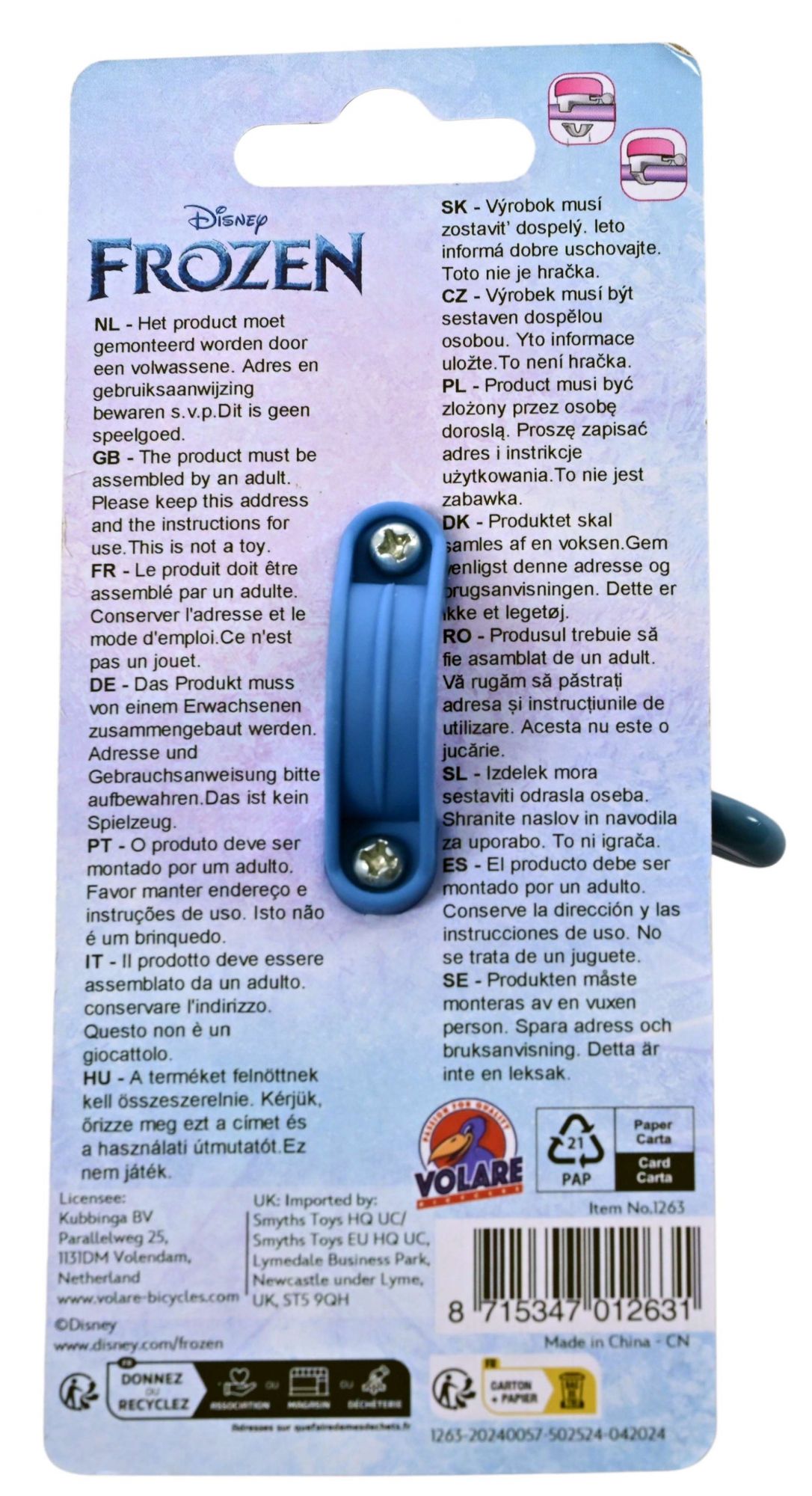 Disney Frozen 2 Fietsbel – Meisjes – Blauw Paars