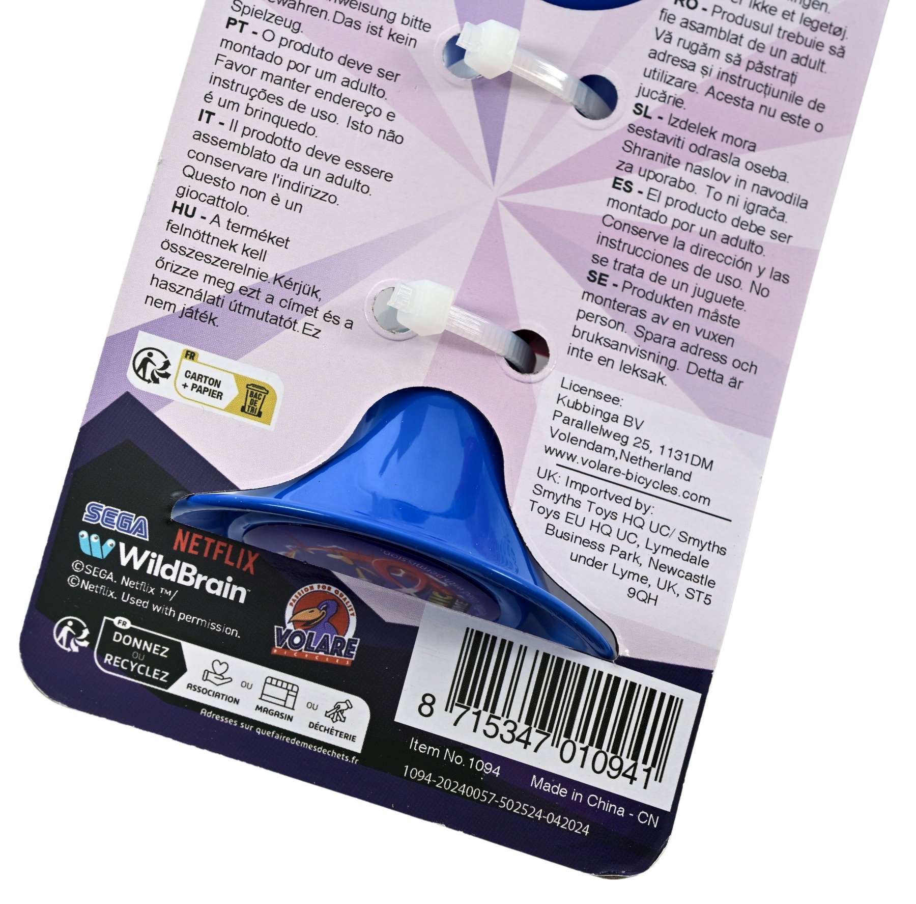 Sonic Prime Fietstoeter – Jongens – Rood Blauw