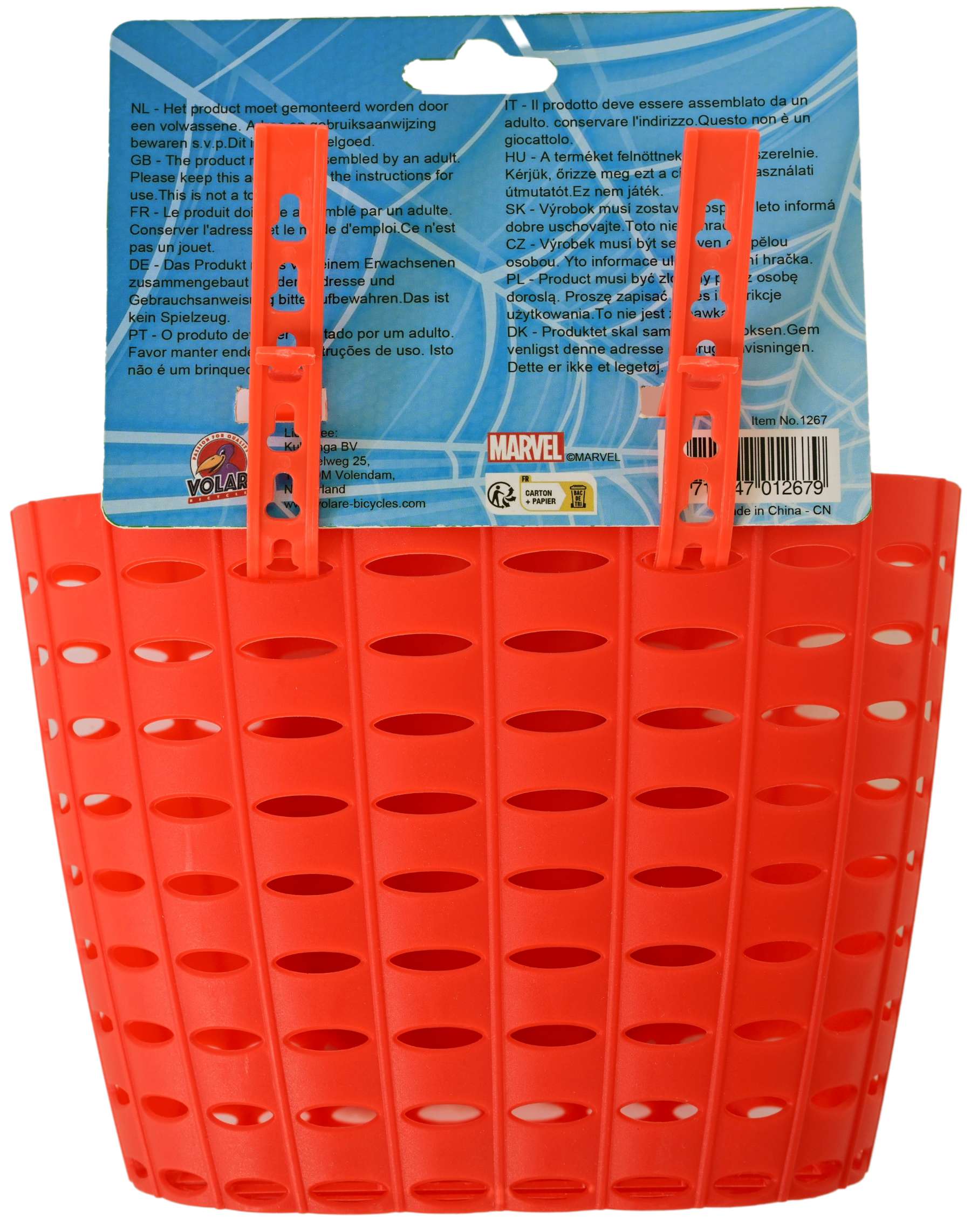 Spider-Man Plastic Mandje – Jongens – Rood