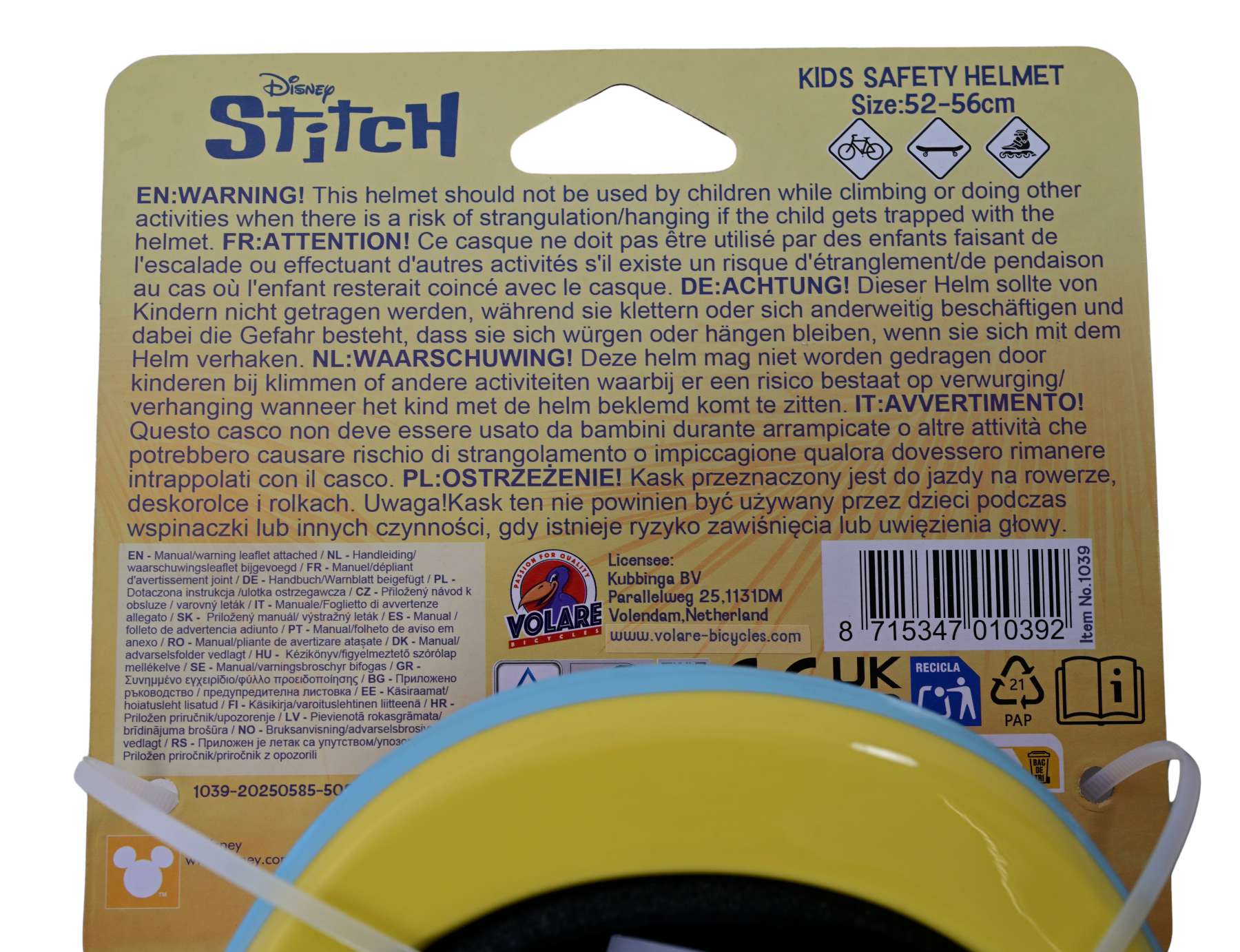 Disney STITCH Fietshelm – 52-56 cm