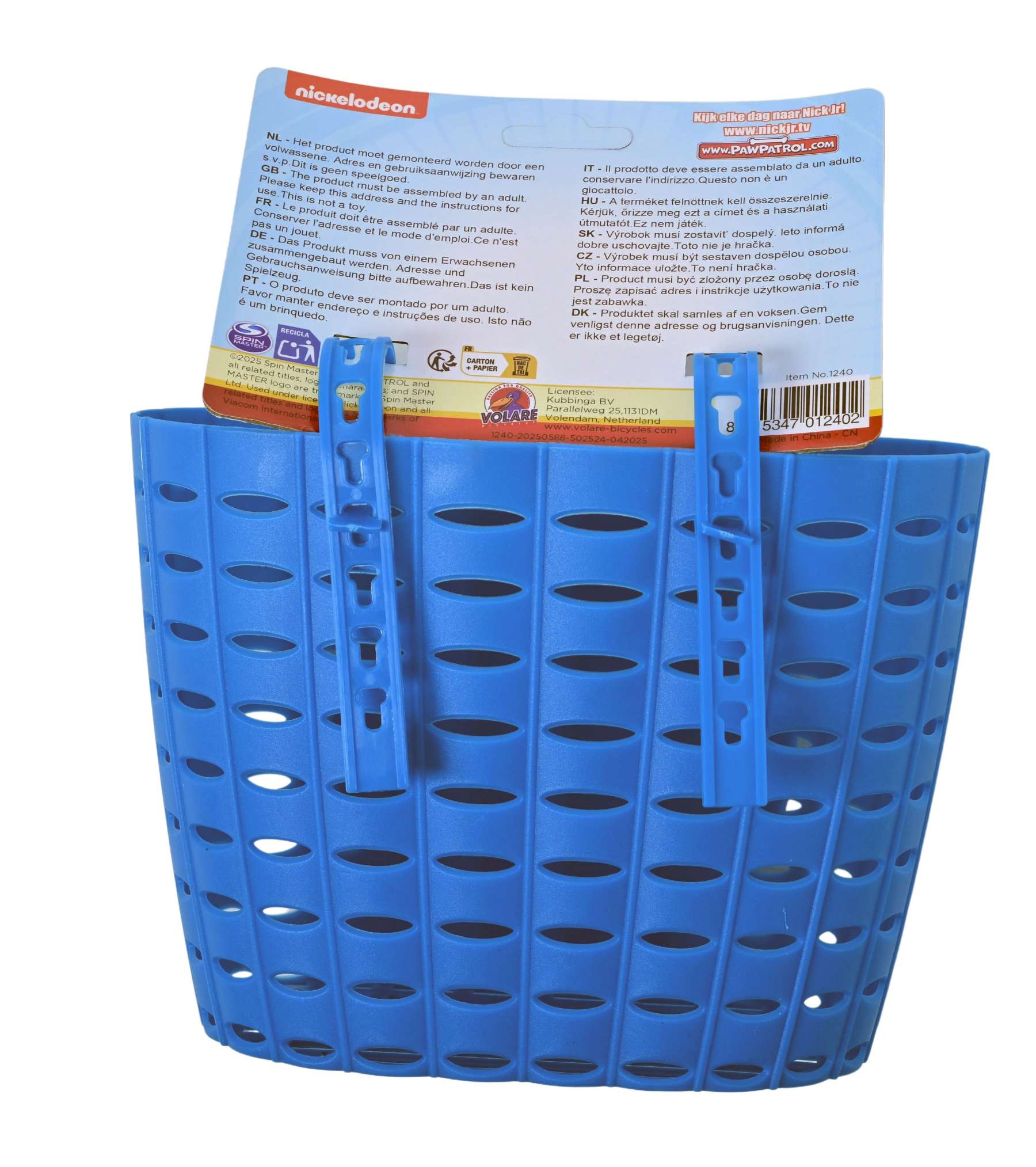 Paw Patrol Plastic Mandje – Jongens – Blauw