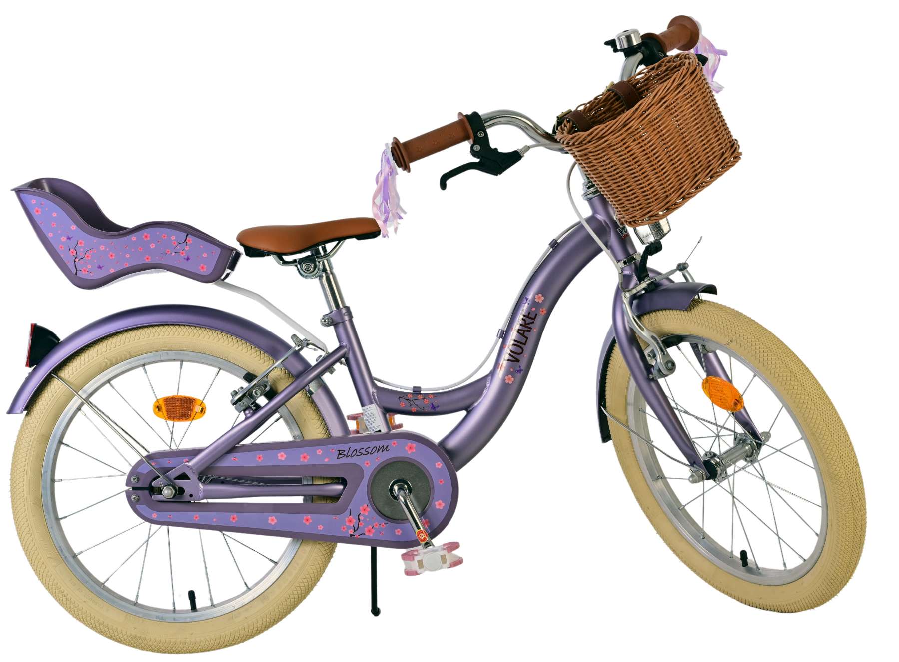 Volare Blossom Kinderfiets – Meisjes – 18 inch – Paars – Twee Handremmen