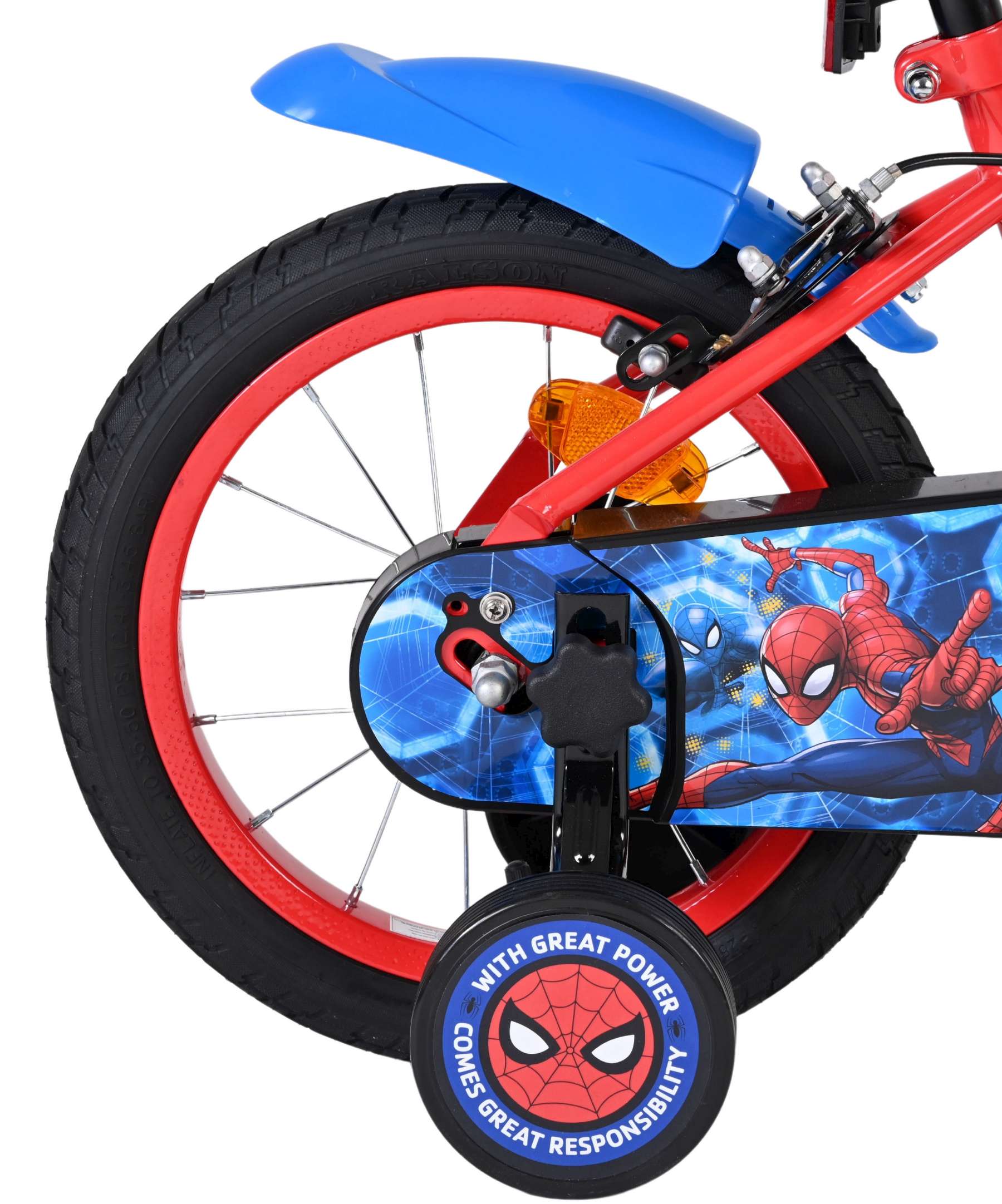 Spider-Man Kinderfiets – Jongens – 14 inch – Blauw/Rood – Twee handremmen