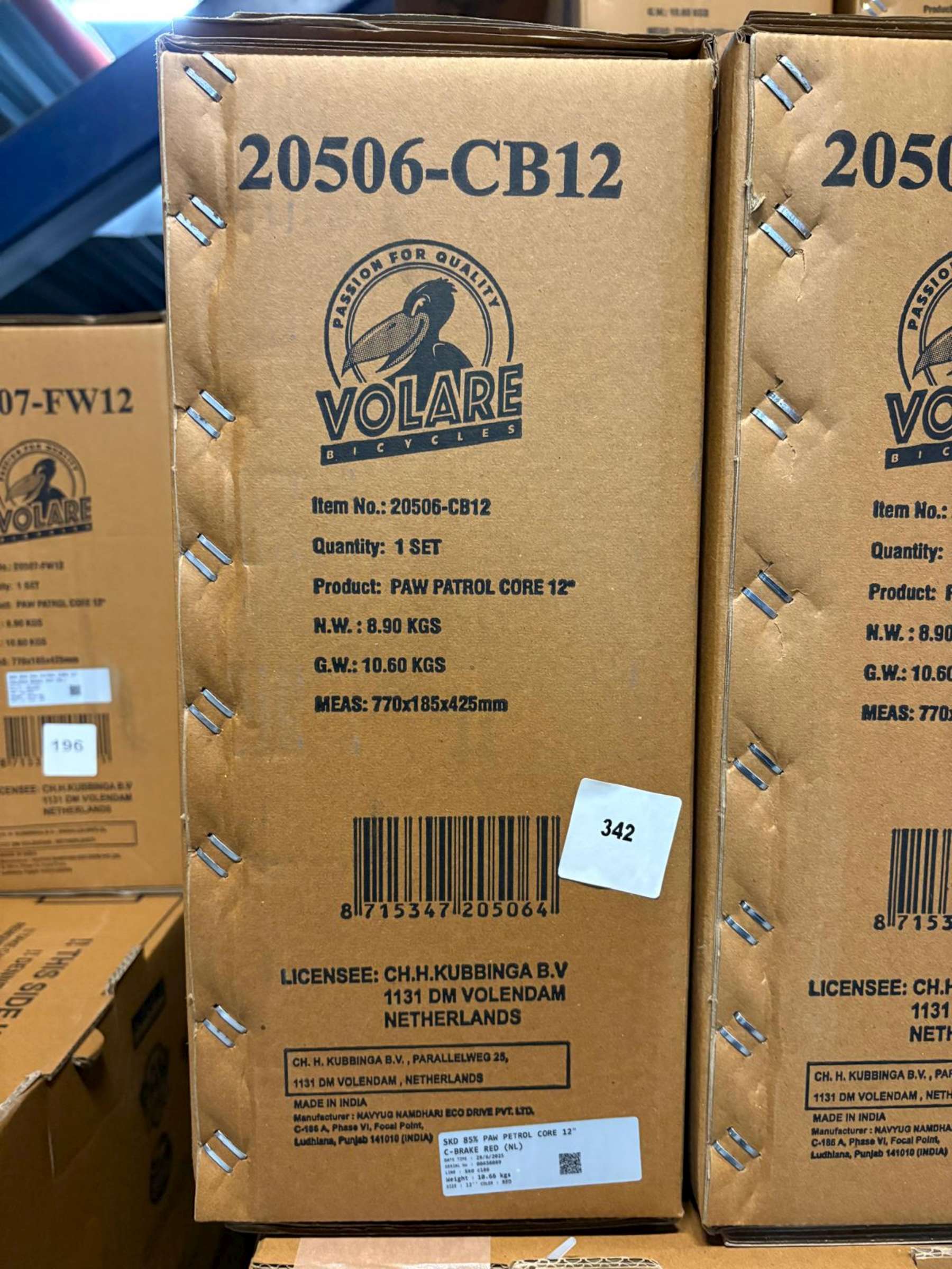 Paw Patrol Kinderfiets – Jongens – 12 inch – Rood/Blauw