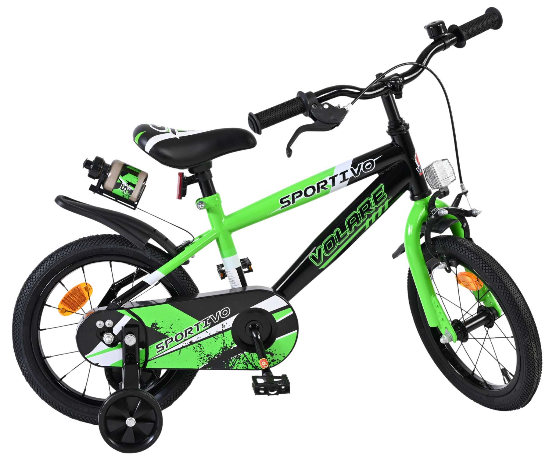 Volare Sportivo Kinderfiets – Jongens – 14 inch – Groen Zwart