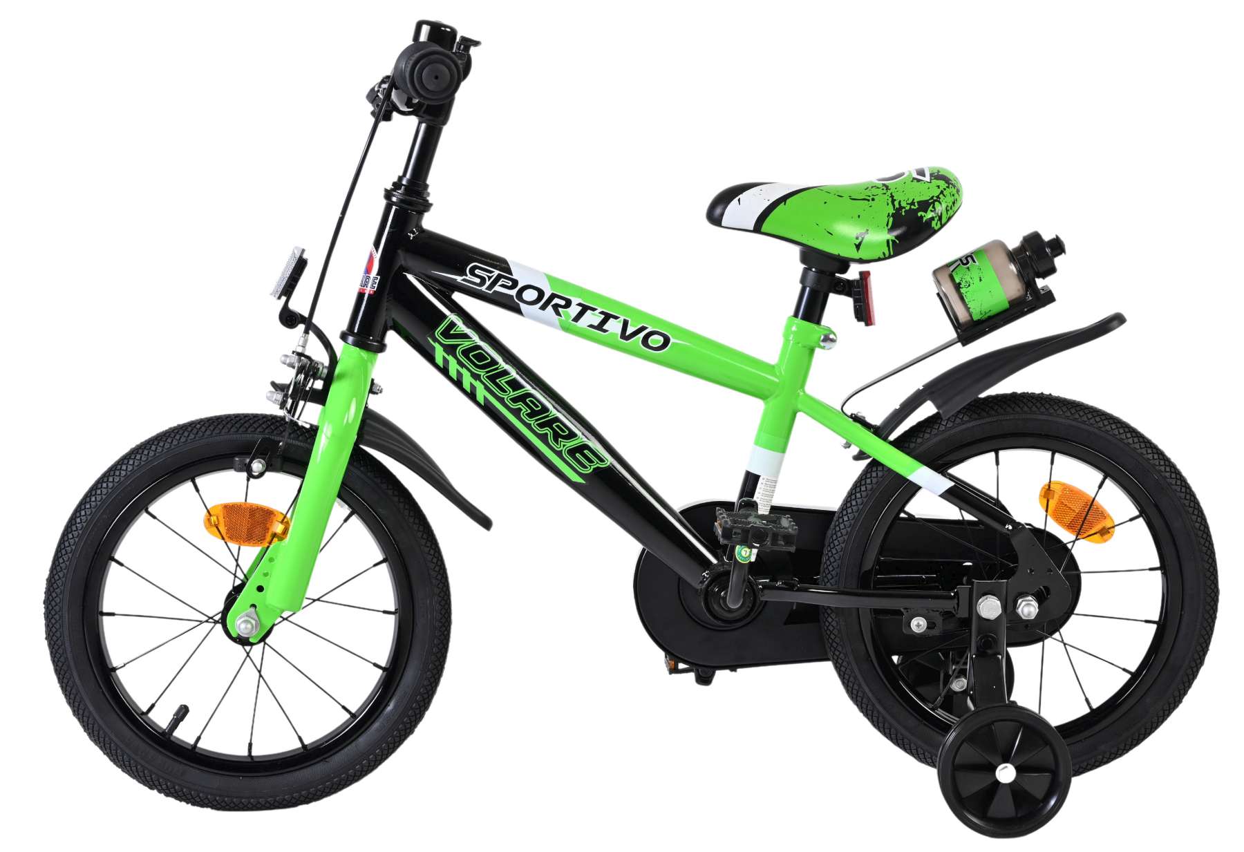 Volare Sportivo Kinderfiets – Jongens – 14 inch – Groen Zwart