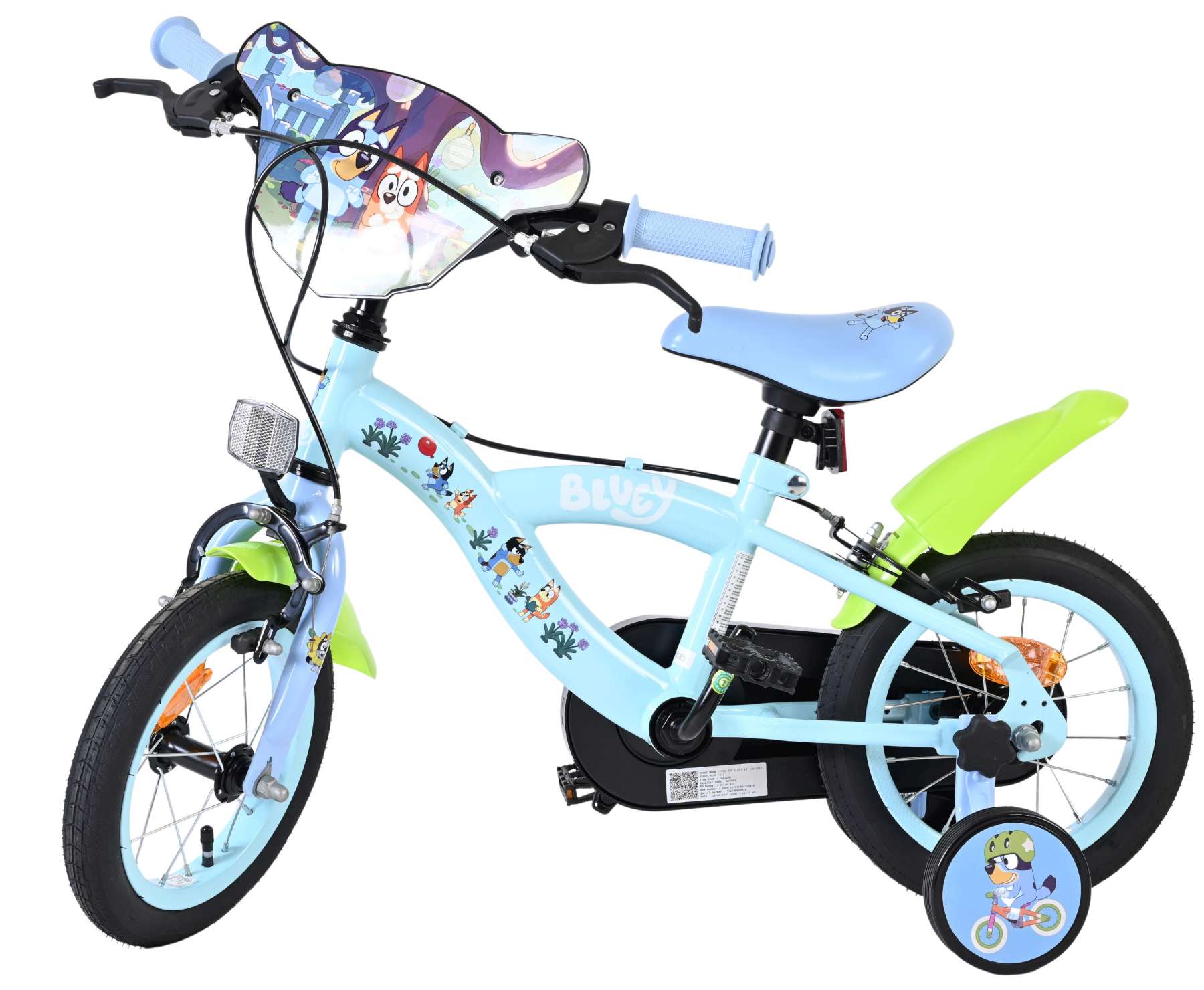 Bluey Kinderfiets 12 inch – Lichtblauw – Twee handremmen