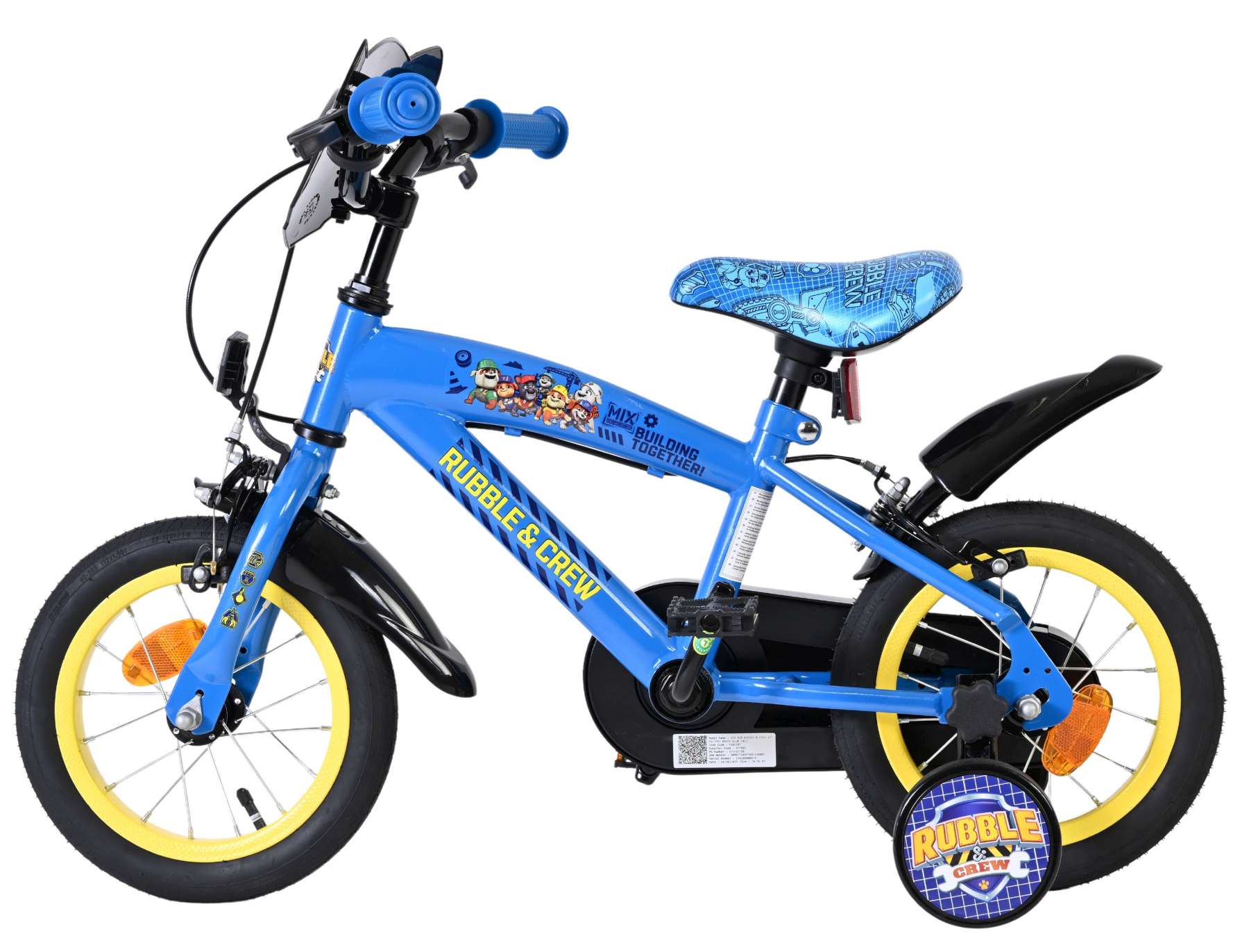 Rubble & Crew – Kinderfiets – Jongens – 12 inch – Blauw – Twee handremmen