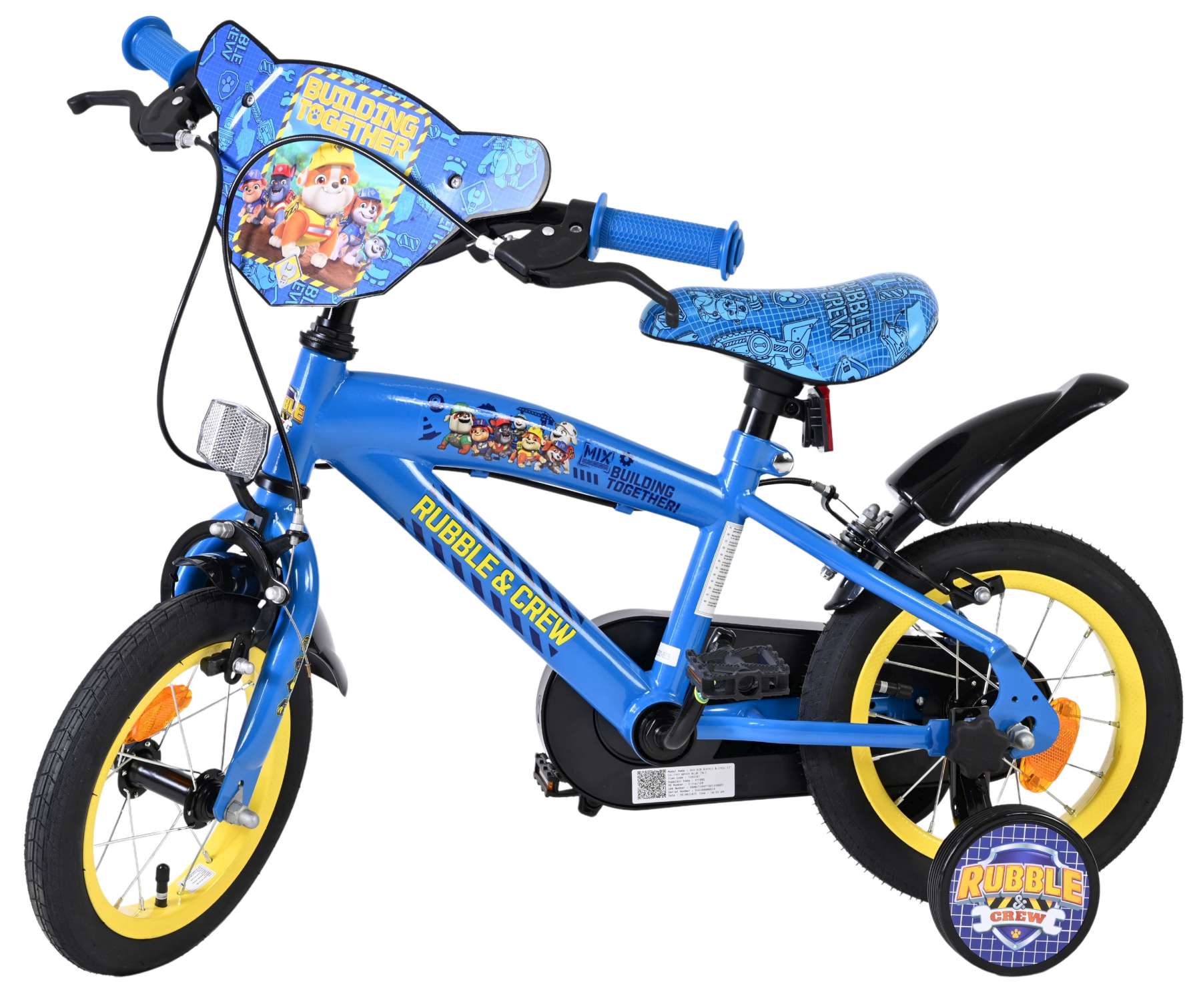 Rubble & Crew – Kinderfiets – Jongens – 12 inch – Blauw – Twee handremmen