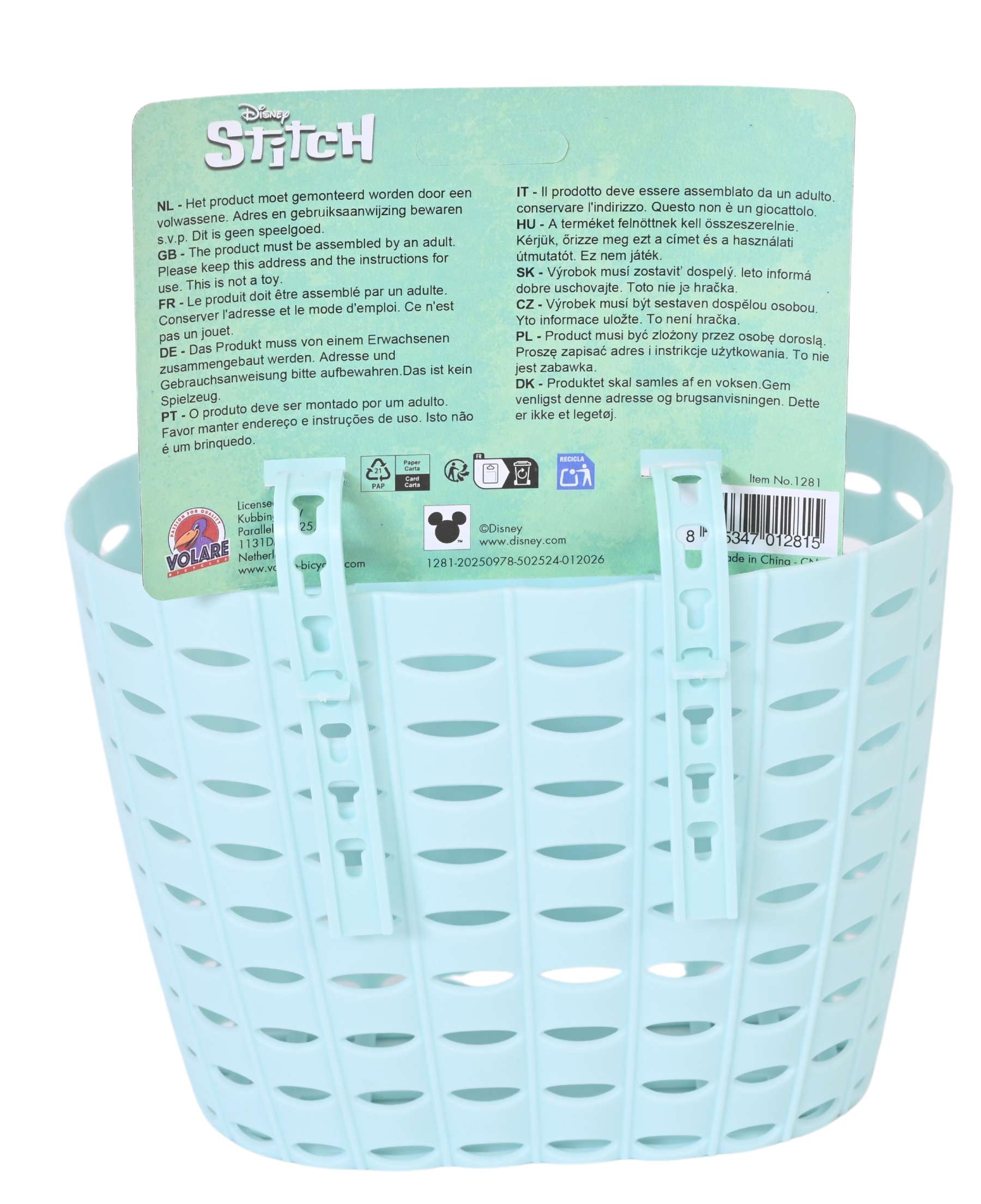 Disney Stitch Plastic Mandje – Uni – Blauw