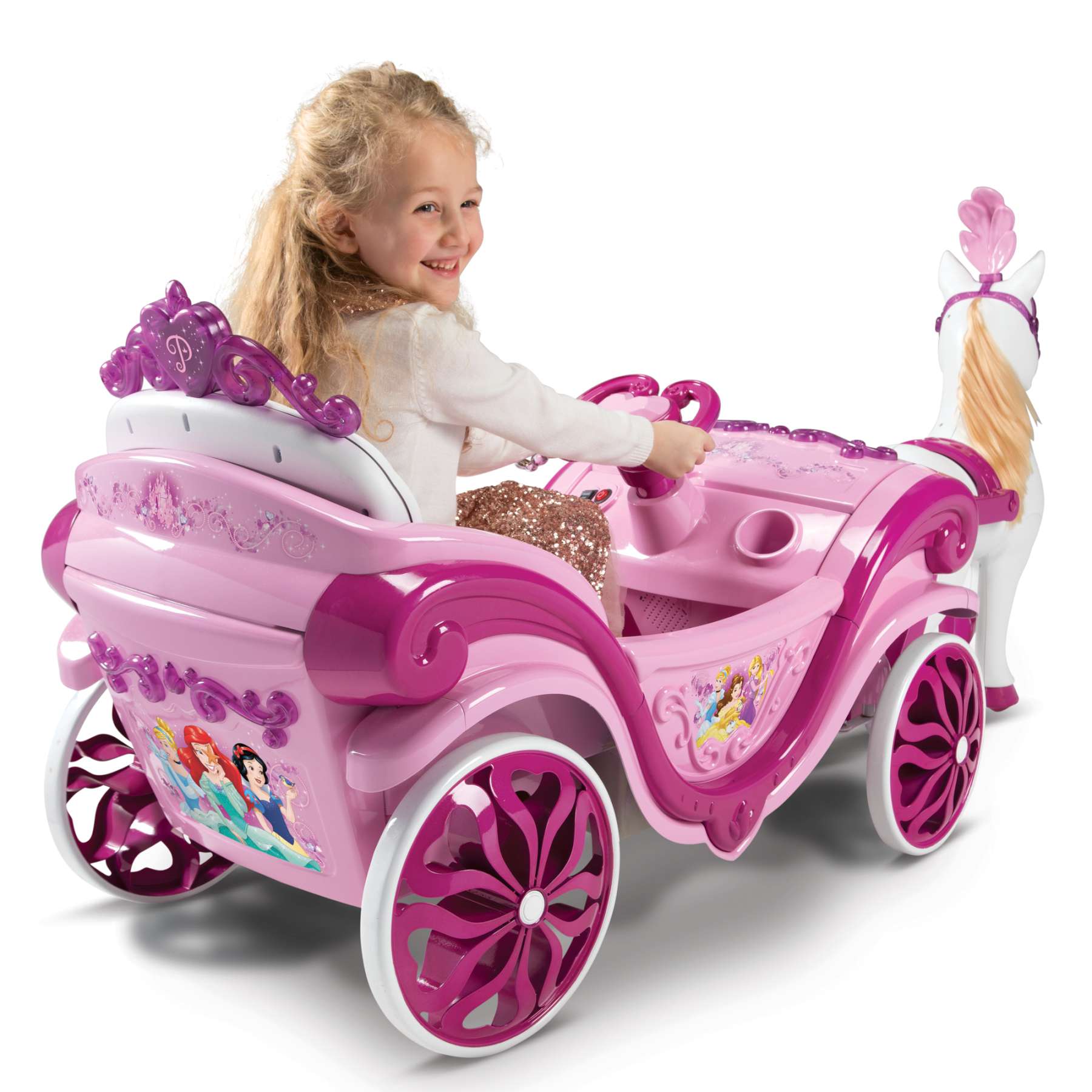 Disney Princess Paard met Koets  – Elektrische Ride-On