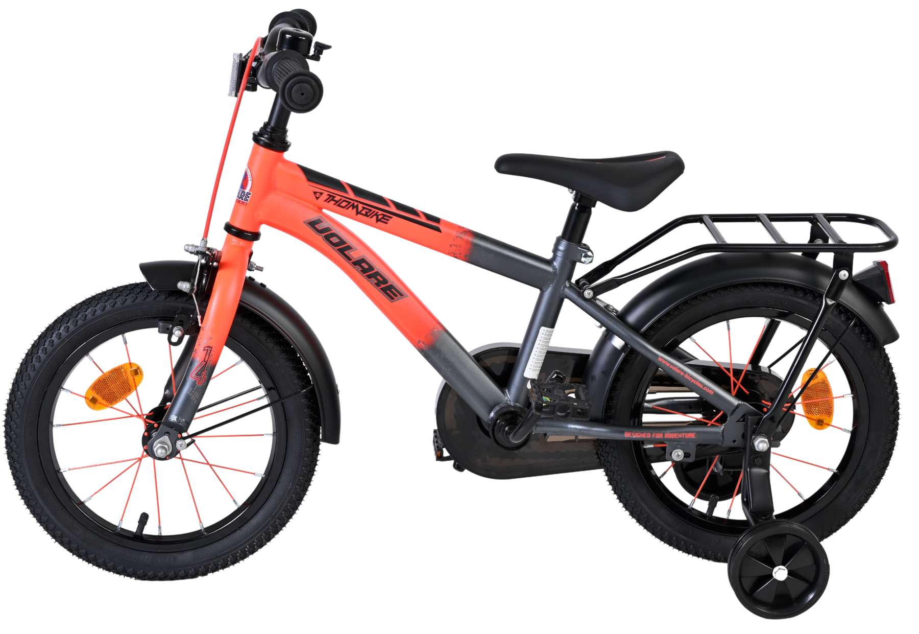Volare Thombike Kinderfiets – Jongens – 14 inch – Oranje/Grijs