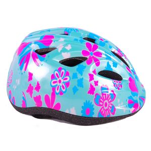 Volare Kinderfahrradhelm Grün Rosa Blumen XS 47-51 cm extra kleines Modell