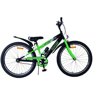 Volare Sportivo Kinderfahrrad - Jungen - 24 Zoll - Schwarz Grün - Zweihandbremsen