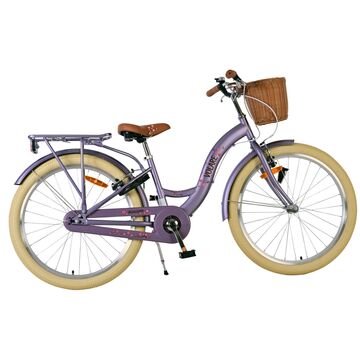 Volare Blossom Kinderfahrrad - Mädchen - 24 Zoll - Lila - Zwei Handbremsen