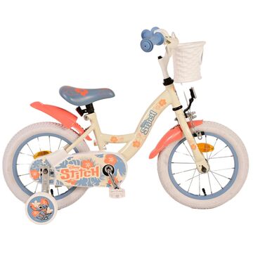 Disney Stitch Kinderfahrrad - Mädchen - 14 Zoll - Creme Koralle Blau [CLONE]