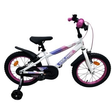 Volare Lily Kinderfiets - Meisjes - 16 inch - Wit Roze Paars - Twee Handremmen