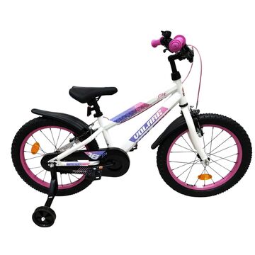 Volare Lily Kinderfiets - Meisjes - 18 inch - Wit Roze Paars - Twee handremmen
