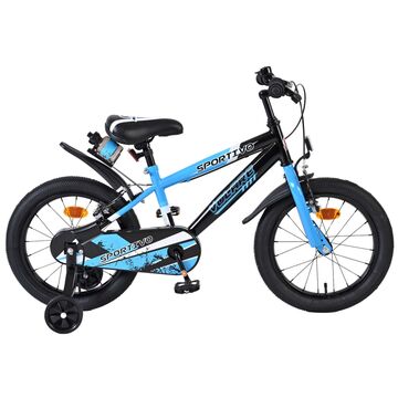 Volare Sportivo Kinderfiets - Jongens - 16 inch - Blauw Zwart - Twee Handremmen