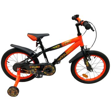 Volare Strike Kinderfiets - Jongens - 16 inch - Zwart Oranje - Twee Handremmen