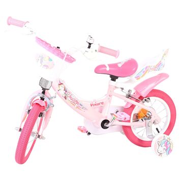 Volare Unicorn Kinderfiets - Meisjes - 12 inch - Roze - Twee handremmen