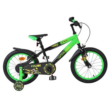 Volare Strike Kinderfiets - Jongens - 16 inch - Zwart Groen - Twee Handremmen