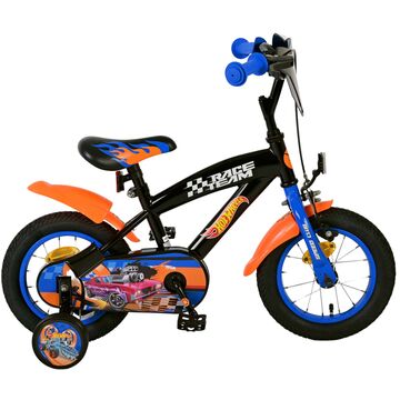 Hot Wheels Kinderfahrrad - Jungen - 12 Zoll - Schwarz Orange Blau - Zweihandbremsen