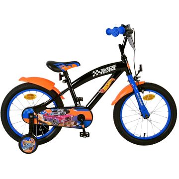 Hot Wheels Kinderfahrrad - Jungen - 16 Zoll - Schwarz Orange Blau - Zweihandbremsen