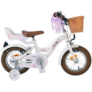 Volare Blossom Kinderfahrrad - Mädchen - 12 Zoll - Weiß - Zweihandbremsen
