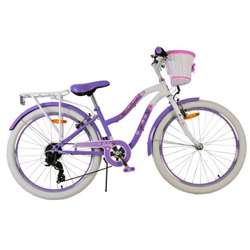 Volare Lovely Kinderfahrrad - Mädchen - 24 Zoll - Lila - 7 Gänge