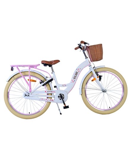 Volare Blossom Kinderfahrrad - Mädchen - 24 Zoll - Weiß - Zwei Handbremsen