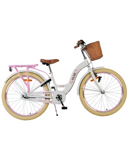 Volare Blossom Kinderfahrrad - Mädchen - 24 Zoll - Weiß - 3 Gänge
