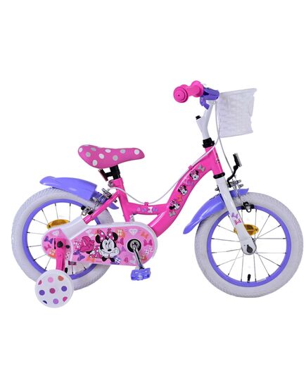 Disney Minnie Kinderfahrrad - Mädchen - 14 Zoll - Rosa - Zwei Handbremsen