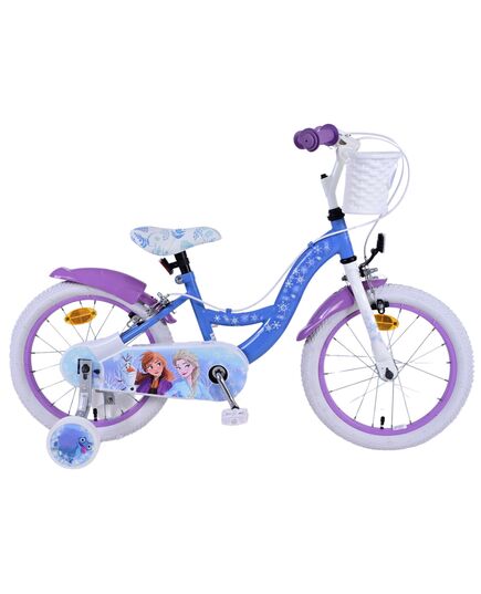 Disney Frozen 2 Kinderfahrrad - Mädchen - 16 Zoll - Blau/Lila - Zweihandbremsen