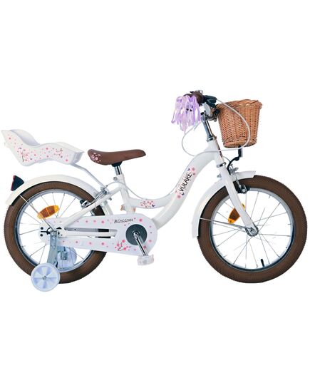 Volare Blossom Kinderfahrrad - Mädchen - 16 Zoll - Weiß - Zweihandbremsen