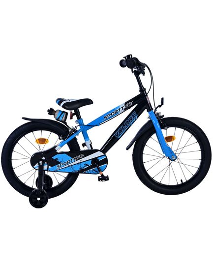 Volare Sportivo Kinderfahrrad - Jungen - 18 Zoll - Blau Schwarz - Zwei Handbremsen