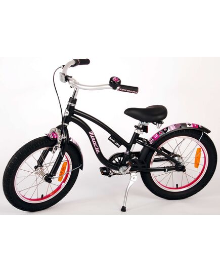Volare Miracle Cruiser Kinderfahrrad - Mädchen - 16 Zoll - Mattschwarz - Prime Collection