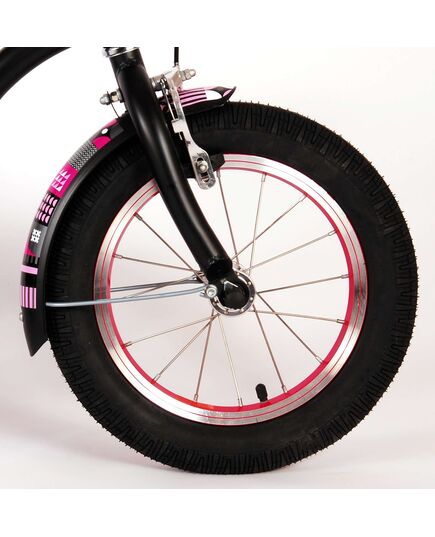 Volare Miracle Cruiser Kinderfahrrad - Mädchen - 14 Zoll - Mattschwarz - Prime Collection