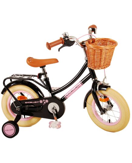 Volare Excellent Kinderfahrrad – Mädchen – 12 Zoll – Schwarz
