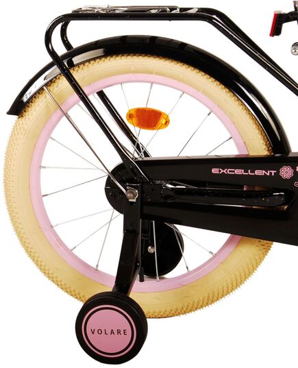 Volare Excellent Kinderfahrrad – Mädchen – 18 Zoll – Schwarz – 95 % zusammengebaut