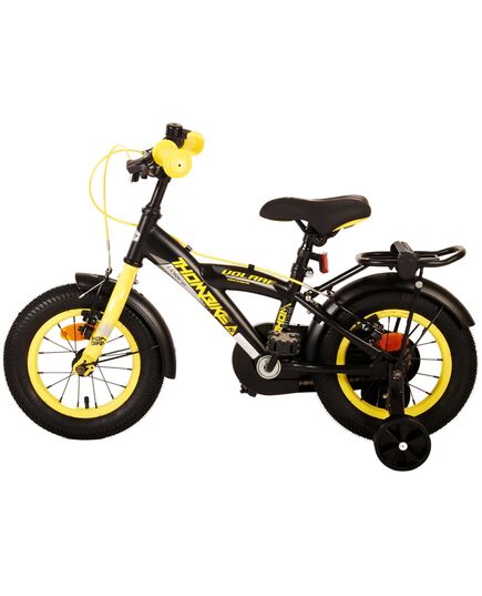 Volare Thombike Kinderfahrrad – Jungen – 12 Zoll – Schwarz Gelb – Zwei Handbremsen
