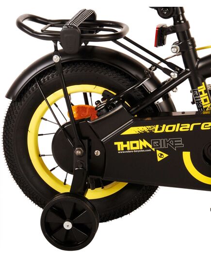 Volare Thombike Kinderfahrrad – Jungen – 12 Zoll – Schwarz Gelb – Zwei Handbremsen