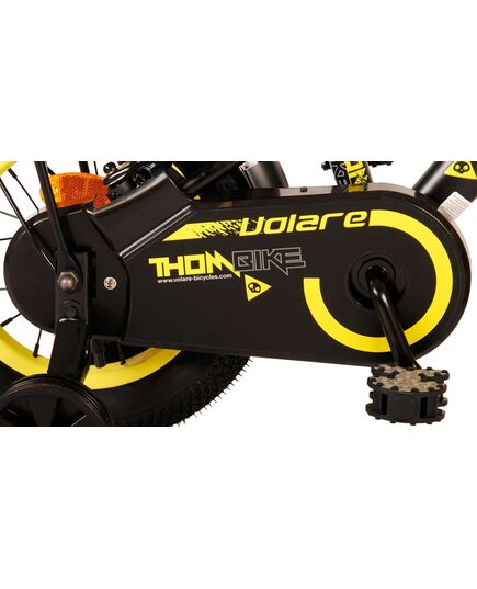 Volare Thombike Kinderfahrrad – Jungen – 12 Zoll – Schwarz Gelb – Zwei Handbremsen