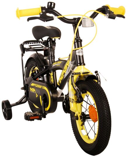 Volare Thombike Kinderfahrrad – Jungen – 12 Zoll – Schwarz Gelb – Zwei Handbremsen