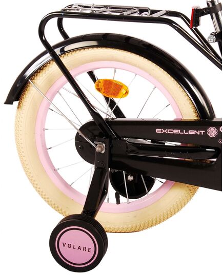 Volare Excellent Kinderfahrrad – Mädchen – 16 Zoll – Schwarz – 95 % zusammengebaut