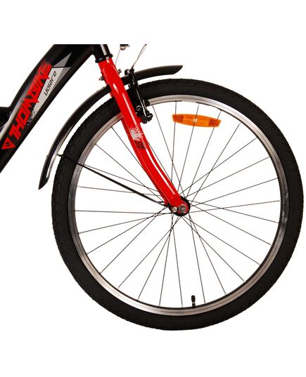 Volare Thombike Kinderfahrrad – Jungen – 24 Zoll – Schwarz Rot