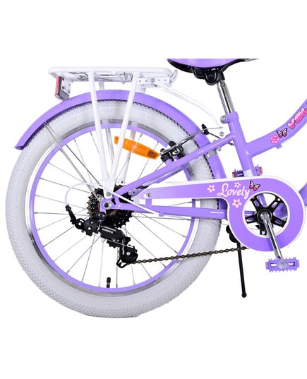 Volare Lovely Kinderfahrrad - Mädchen - 20 Zoll - Lila - 6 Gänge
